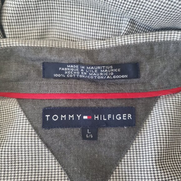 VTG Tommy Hilfiger Men's Hounds tooth Long Sleeve Button Up Shirt L - Picture 8 of 11
